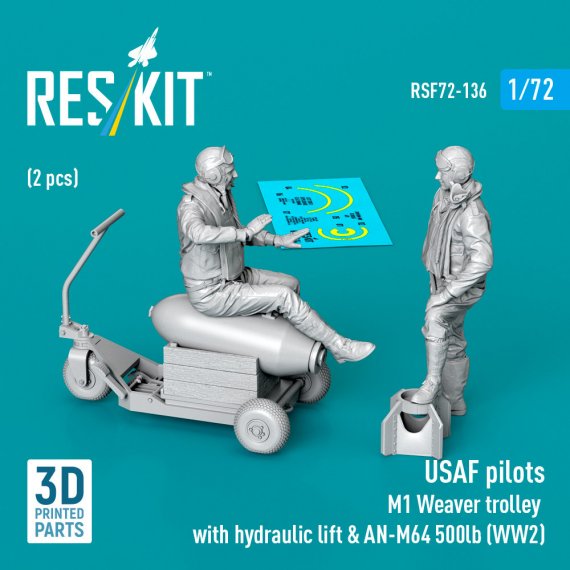 RESKIT 1/72 Pilotes USAF 2 fig. & Chariot M1 Weaver