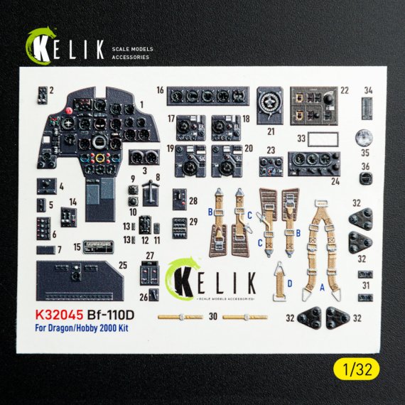 1/32 Bf-110D interior 3D for Dragon/Hobby 2000