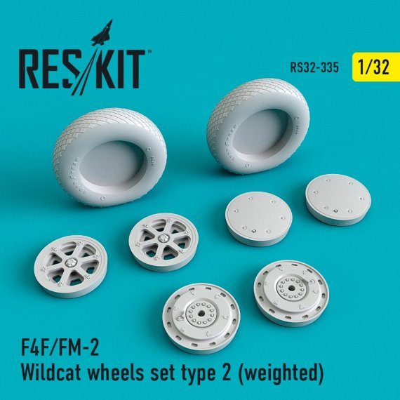 1/32 F4F/FM-2 Wildcat wheels set type 2