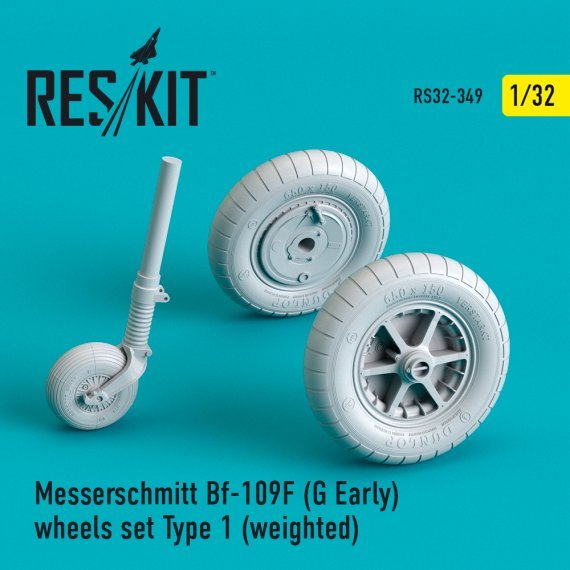 1/32 Messerschmitt Bf-109F weighted wheels set Type 1