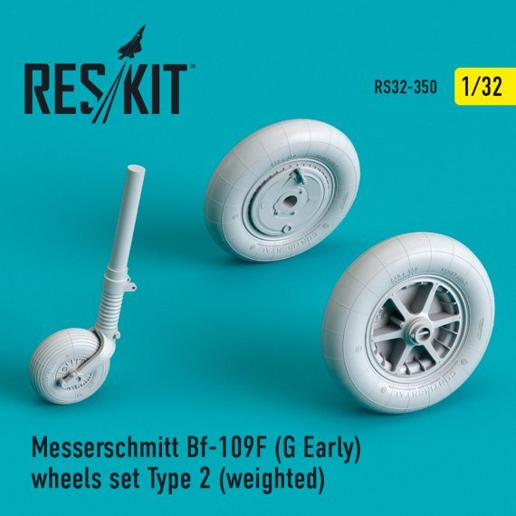 1/32 Messerschmitt Bf-109F weighted wheels set Type 2