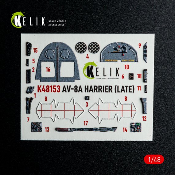 RESKIT AV-8A Harrier Late Interior 3D 1/48 for Kinetic