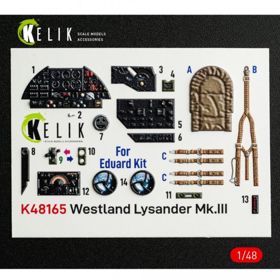 Reskit 1/48 Westland Lysander Mk.III 3D Interior Eduard