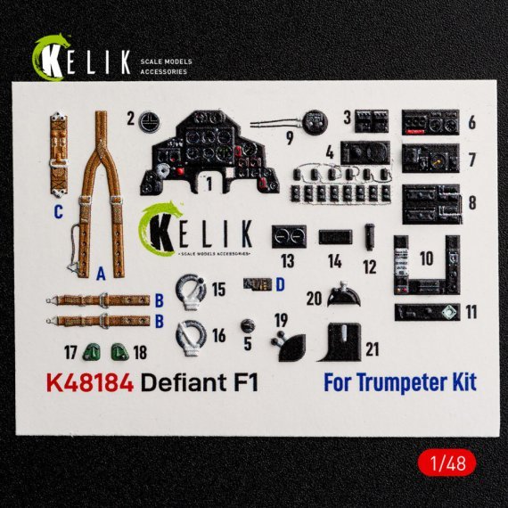 ResKit 1/48 Interni 3D Defiant F1 per Trumpeter