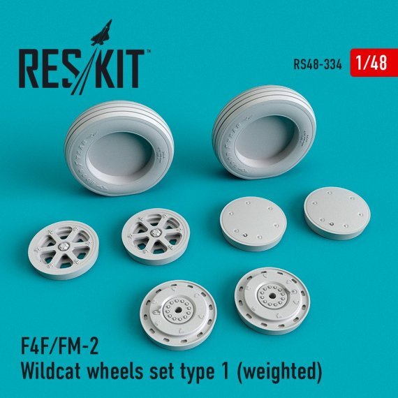 1/48 F4F/FM-2 Wildcat wheels set type 1
