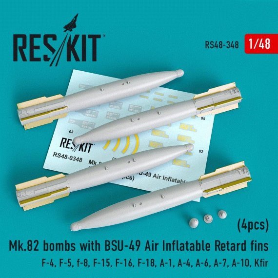 1/48 Mk.82 bombs with BSU-49 Air Inflatatable Retard fins