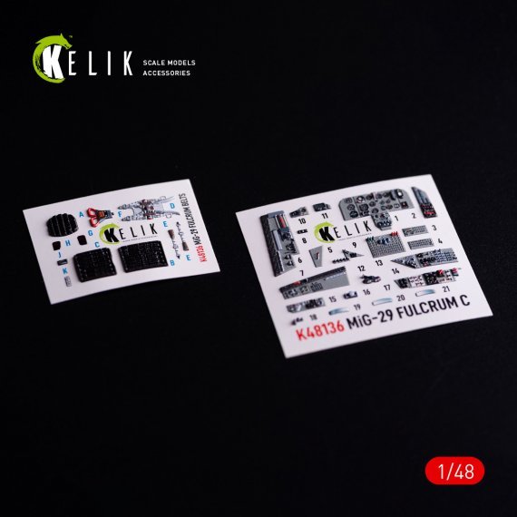 Kelik Detaillierungssatz Cockpit MiG-29C 1/48 3D-Decals
