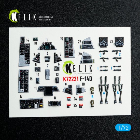 1/72 F-14D Super Tomcat interior 3D for Academy