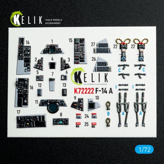 1/72 F-14A Tomcat interior 3D for Academy