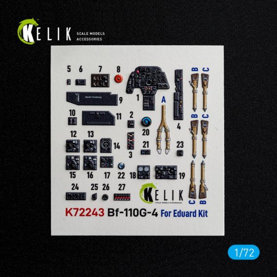 Kelik 1/72 Bf-110G-4 Interno 3D per Eduard