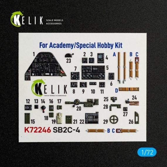 Kelik 3D Interior SB2C-4 1/72 Academy/SH