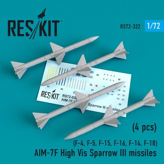 1/72 AIM-7F High Vis Sparrow III missiles