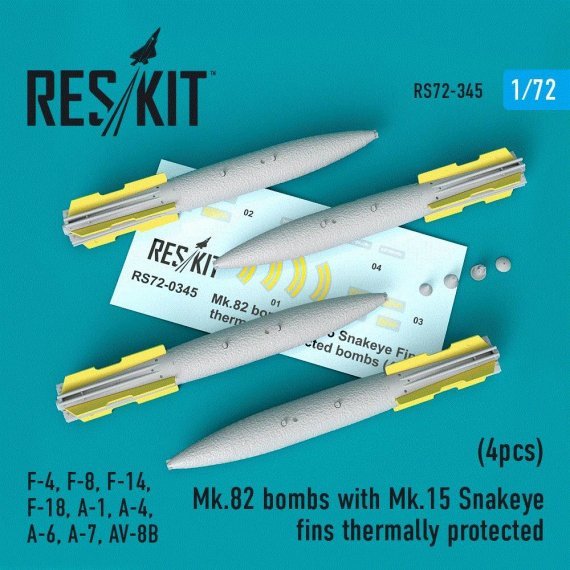 1/72 Mk.82 bombs with Mk.15 Snakeye fins thermo protected