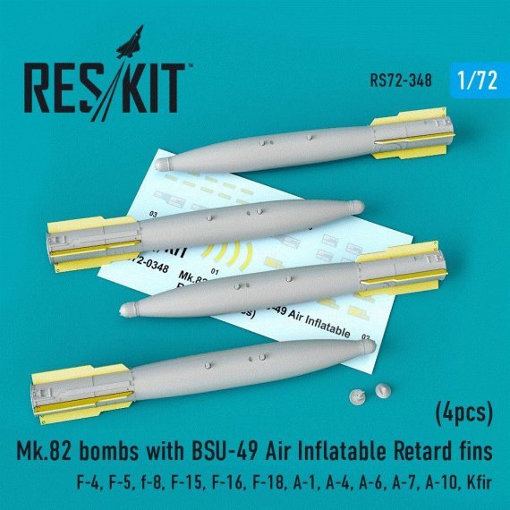 1/72 Mk.82 bombs with BSU-49 Air Inflatable Retard fins