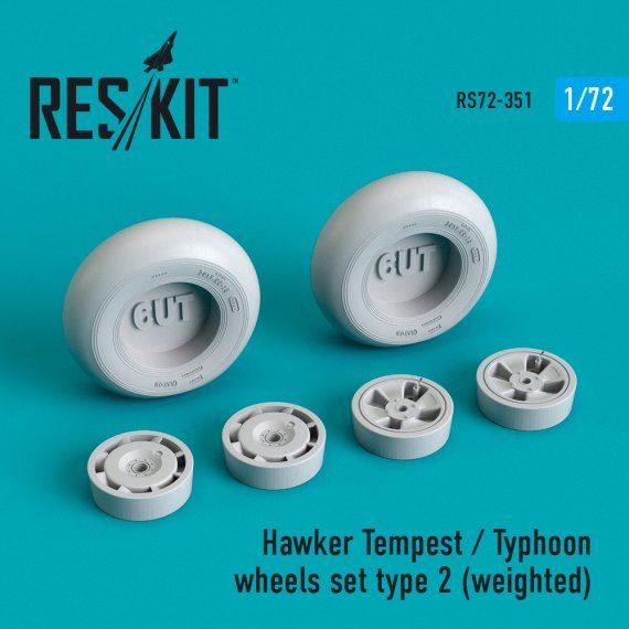 1/72 Hawker Tempest/Typhoon weighted wheels set type 2