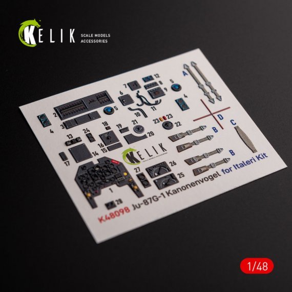 1/48 Ju-87G-1 Kanonenvogel interior 3D for Italeri decal