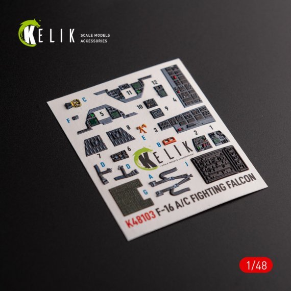 1/48 F-16A/C interior 3D for Academy decal