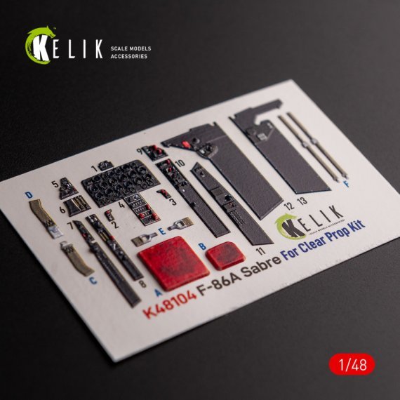 1/48 F-86A Sabre interior 3D for Clear Prop decal