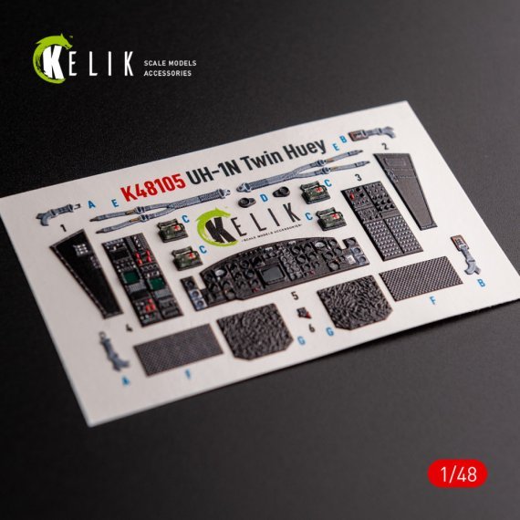 1/48 UH-1N Twin Huey interior 3D ZIMI/Kitty Hawk decal