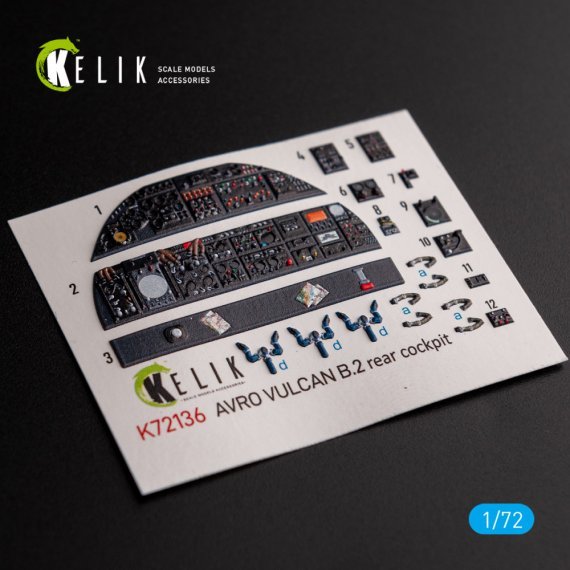 1/72 AVRO VULCAN B.2 Rear cockpit interior3D for Airfix decal