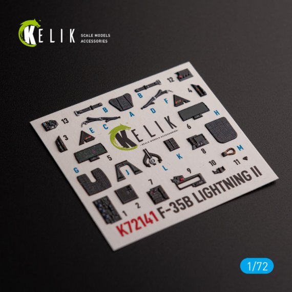 1/72 F-35B interior 3D for Tamiya decal