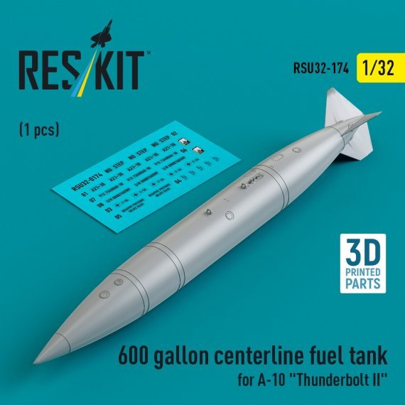 1/32 600 gallon centerline fuel tank A-10 1 pc.