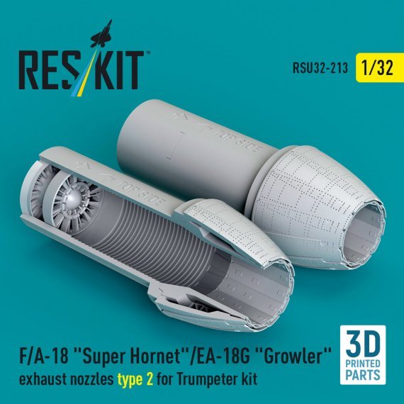 1/32 F/A-18 Super Hornet/EA-18G exhaust nozzles 2 for Trumpeter