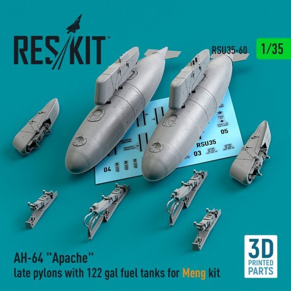 1/35 AH-64 Apache late pylons with 122 gal fuel tanks