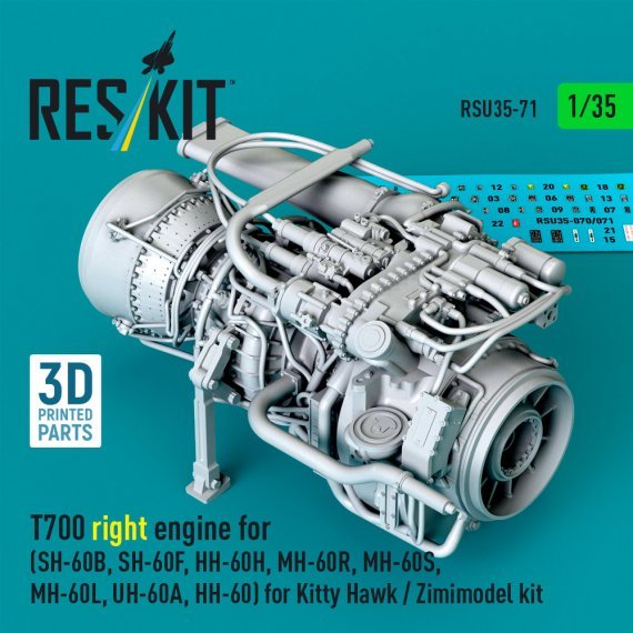 RESKIT Moteur T700 droit 1/35 Kitty Hawk/ZIMI