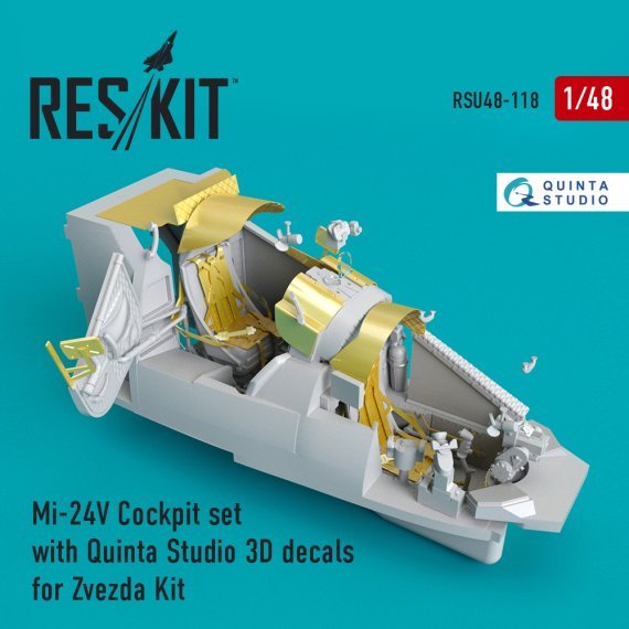 1/48 Mi-24 Cockpit set with Quinta 3D