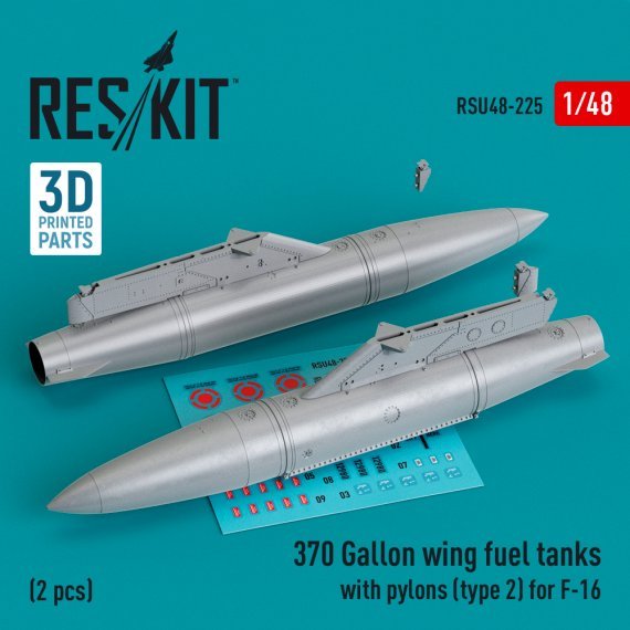 1/48 370 Gallon wing fuel tanks with pylons type 2