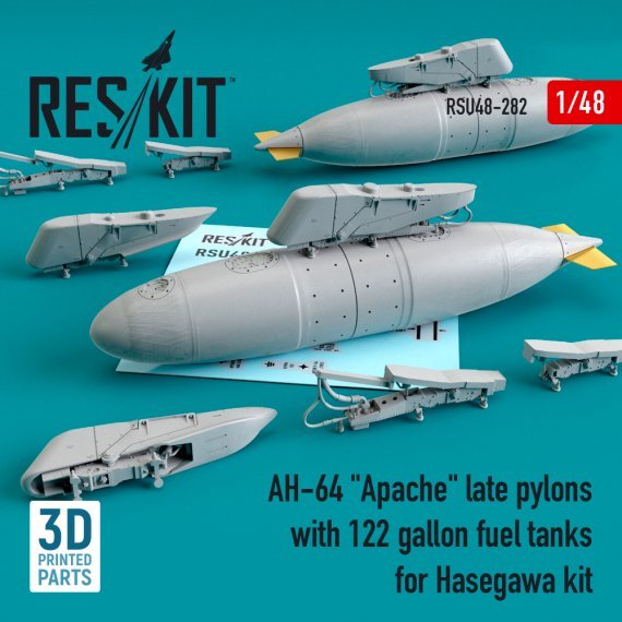 1/48 AH-64 Apache late pylons with 122 gallon fuel
