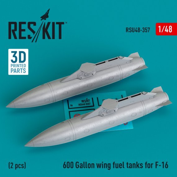 1/48 600 Gallon wing fuel tanks F-16 2 pcs.