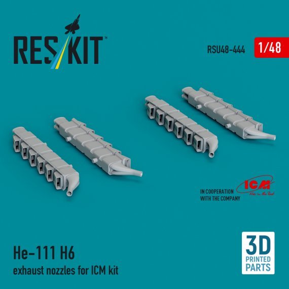 1/48 He 111 H-6 exhaust nozzles for ICM