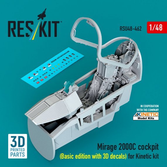 1/48 Mirage 2000C cockpit Basic ed.with 3D for Kinetic