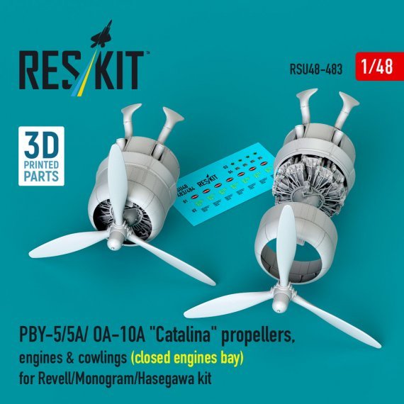 1/48 PBY-5 / OA-10A prop. & eng. & cowlings-closed bay