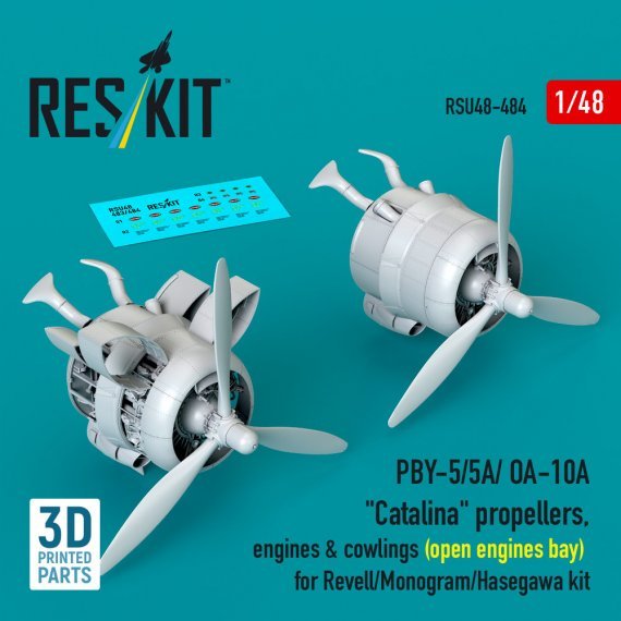 1/48 PBY-5 / OA-10A prop. & eng. & cowlings-open bay