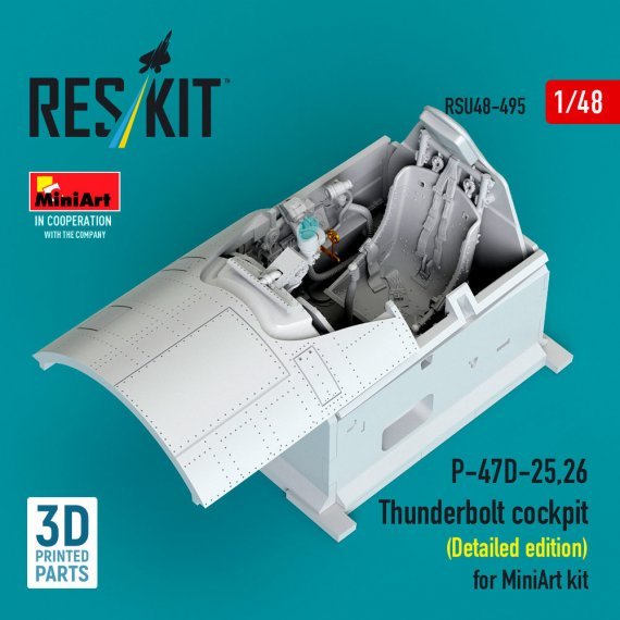 RESKIT 1/48 P-47D-25/26 Thunderbolt Cockpit Detail Miniart