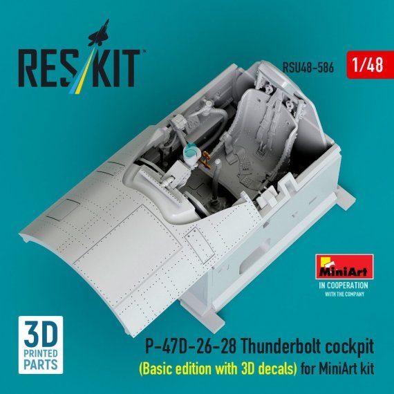 RESKIT 1/48 P-47D-26-28 Thunderbolt Cockpit for Miniart