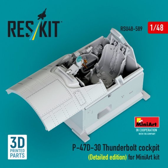 RESKIT 1/48 P-47D-30 Thunderbolt Cockpit D�taill� pour Miniart