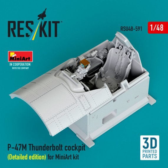 Reskit 1/48 P-47M Thunderbolt Cockpit D�taill� pour Miniart