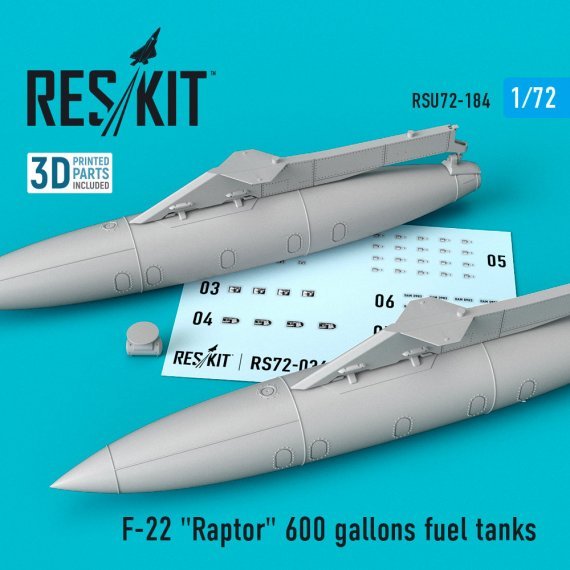 1/72 F-22 Raptor 600 gallons fuel tanks