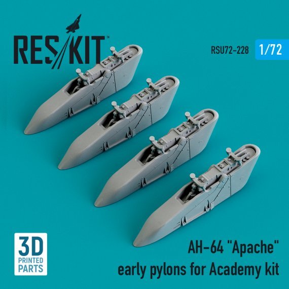 1/72 Boeing/Hughes AH-64 Apache early pylons for Academy