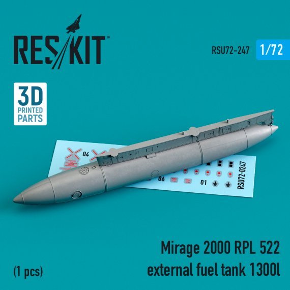 1/72 Dassault-Mirage 2000 Rpl 522 external fuel tank 1300lt