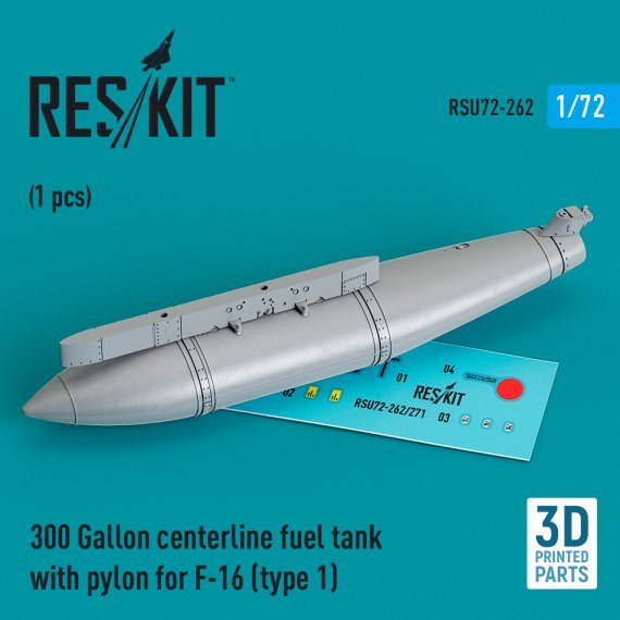 1/72 300 Gallon centerline fuel tank with pylon F-16 type 1