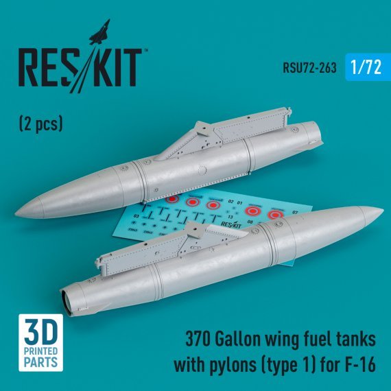 1/72 370 Galon wing fuel tanks with pylons type 1