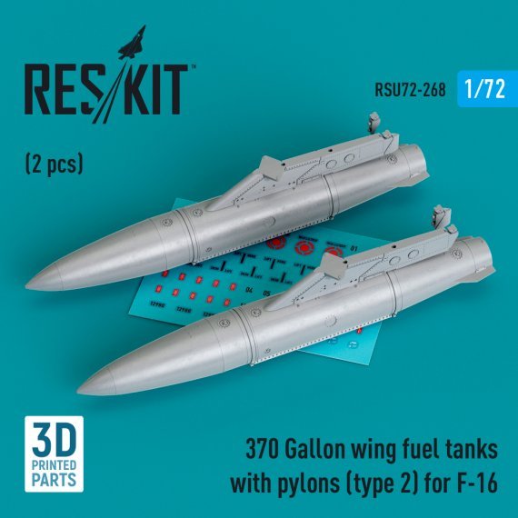 1/72 370 Gallon wing fuel tanks with pylons type 2