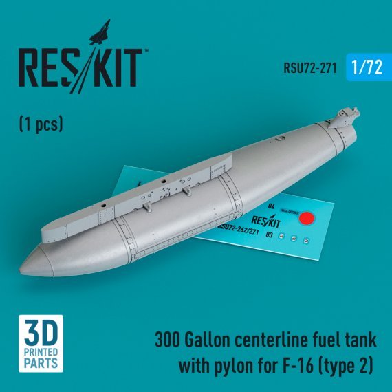 1/72 300 Gallon centerline fuel tank with pylon F-16 type 2