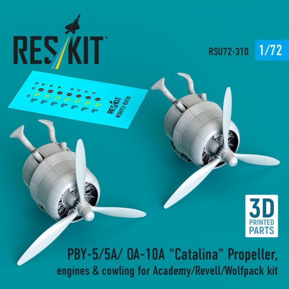 1/72 PBY-5/5A/ OA-10A Propeller, engines & cowling