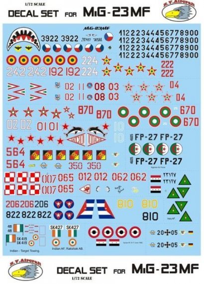 1/72 Decals MiG-23MF (30x camo schemes)